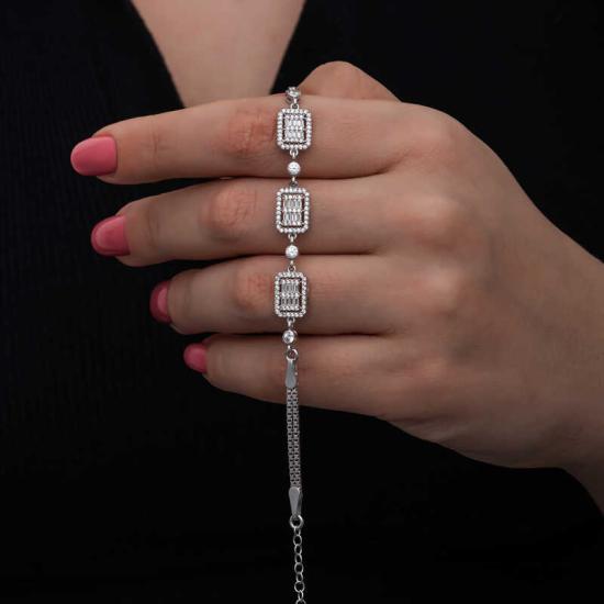 Silver Baguette Stone Women’s Bracelet