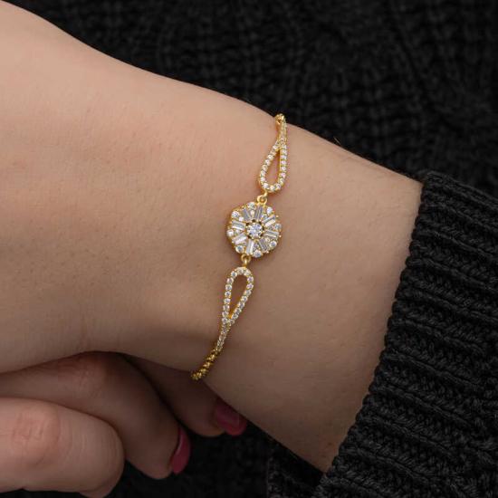 Silver Gold Baguette Stone Women’s Bracelet