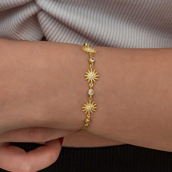 Silver Gold Sun Women’s Bracelet