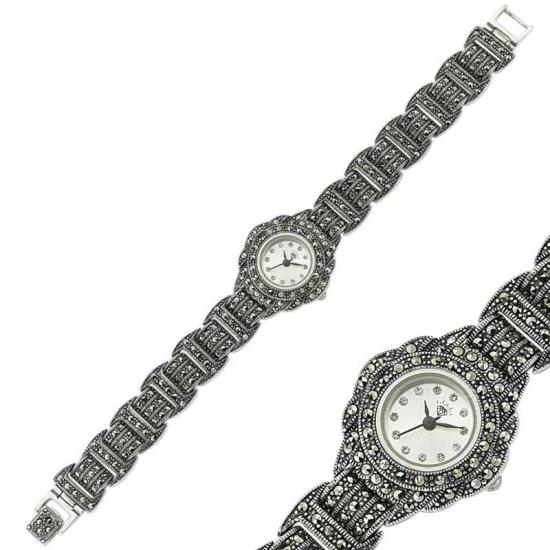 Silver Marcasite Stone Women’s Watch