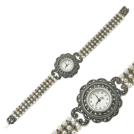 Silver Marcasite Stone Women’s Watch