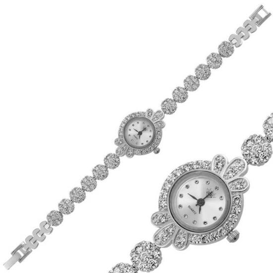 Silver Zircon Stone Women’s Watch