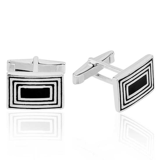 Silver Striped Cufflinks