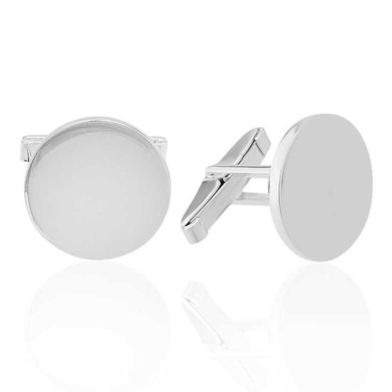 Silver Round Cufflinks
