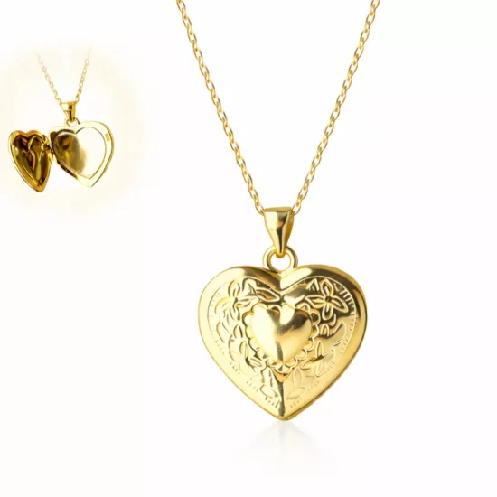 Gümüş Aşk Hatırası Açılır Kalp Kadın Kolye