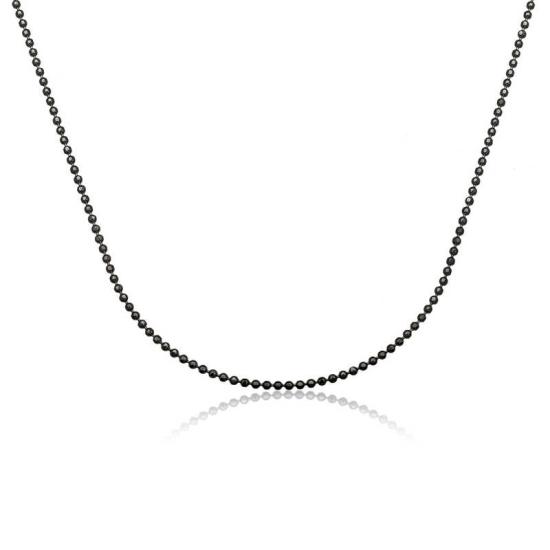 ​Gümüş Siyah Küçük Top Zincir