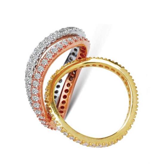 Silver Three-Piece Full Round Women’s Ring