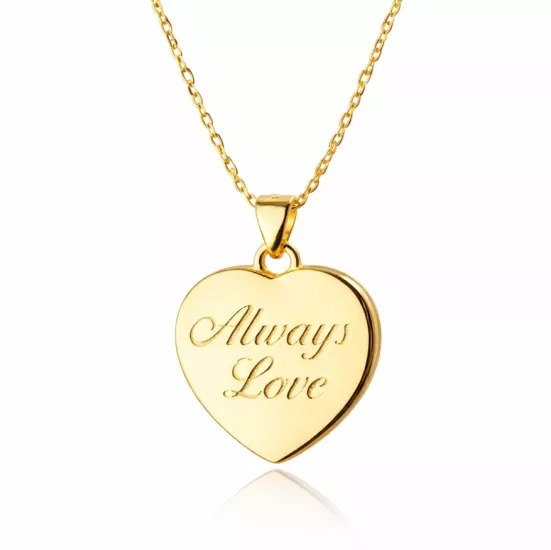 Gümüş Always Love Yazılı Kapaklı Kadın Kolye