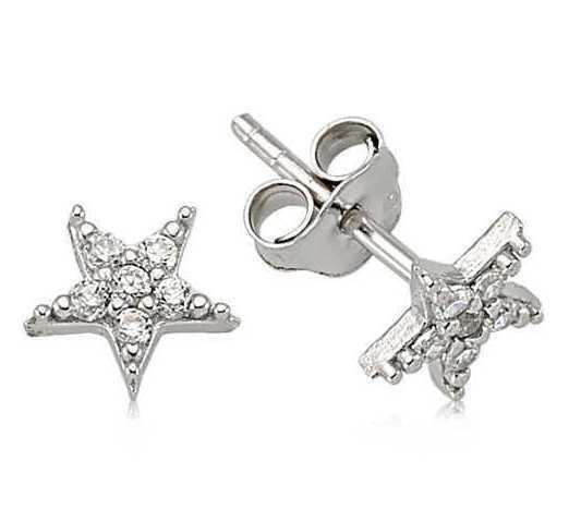 Silver Star Stud Earrings