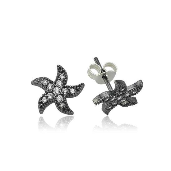 Silver Starfish Stud Earrings