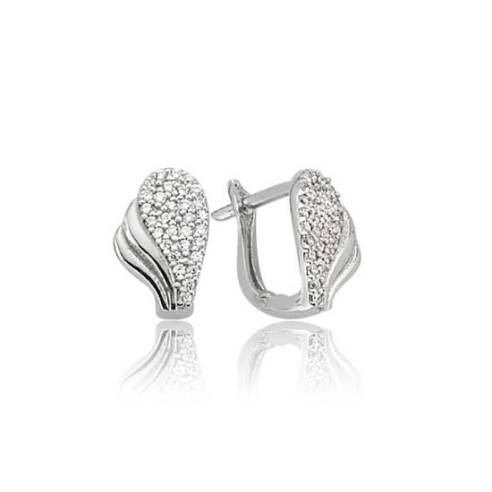 Silver Leaf Patterned Earrings