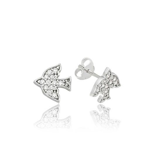 Silver Swallow Stud Earrings