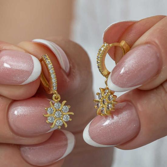 Silver Gold Dangling Sun Women’s Earrings