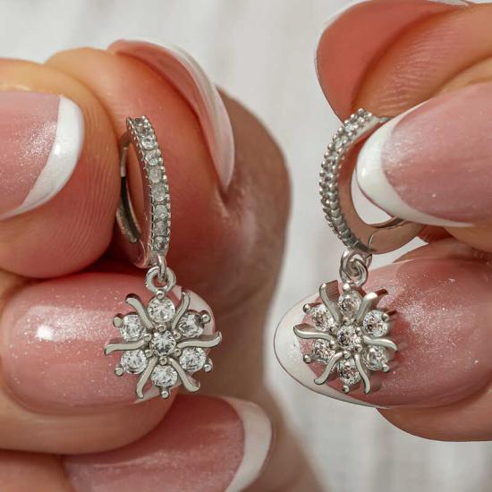 Silver Dangle Sun Women’s Earrings