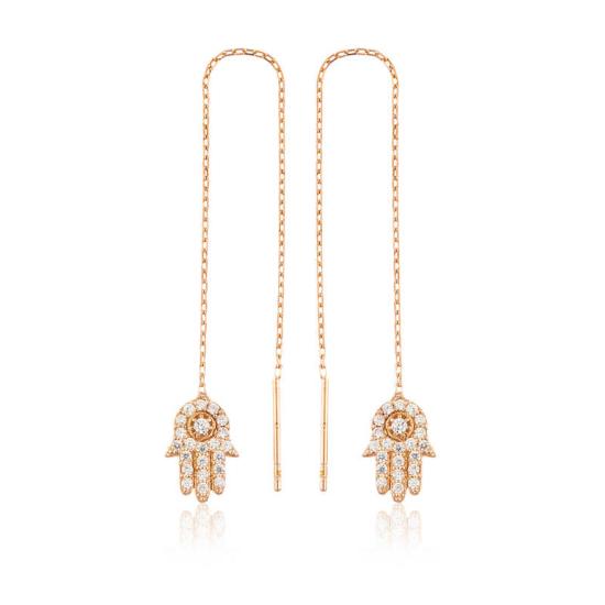 Gümüş Zincirli Fatma Ana Eli Küpe