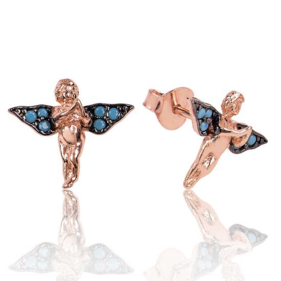 Silver Angel Stud Earrings
