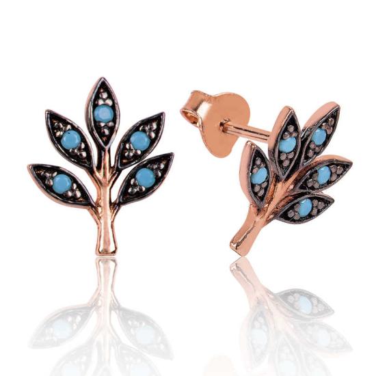 Silver Love Branch Stud Earrings