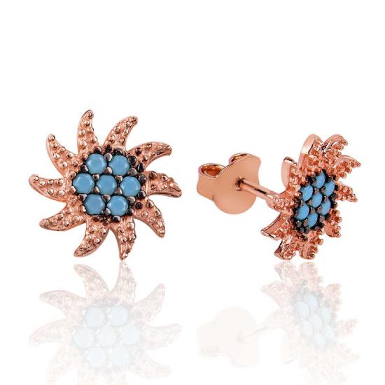 Silver Sun Stud Earrings