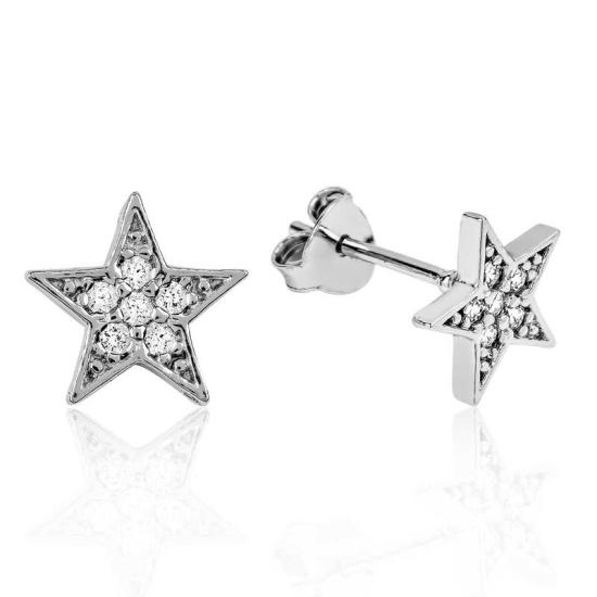 Silver Star Stud Earrings