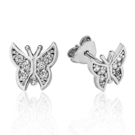 Silver Butterfly Stud Earrings