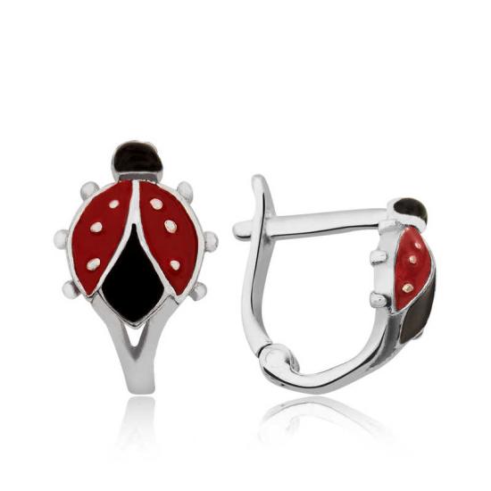 Silver Ladybug Children’s Earrings