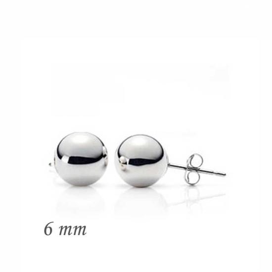 Silver Ball Earrings - 6 mm