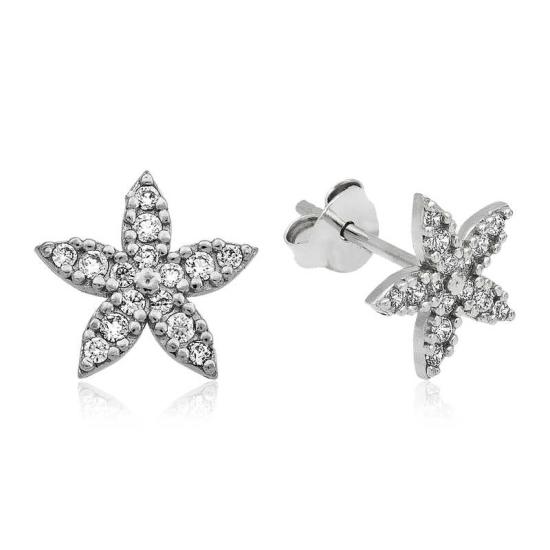 Silver Flower Stud Earrings