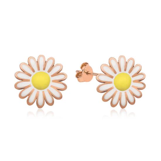 Silver Daisy Stud Earrings