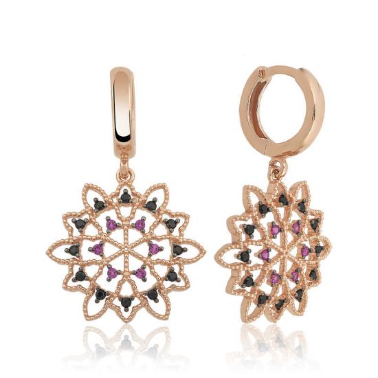 Silver Geometric Patterned Women’s Earrings