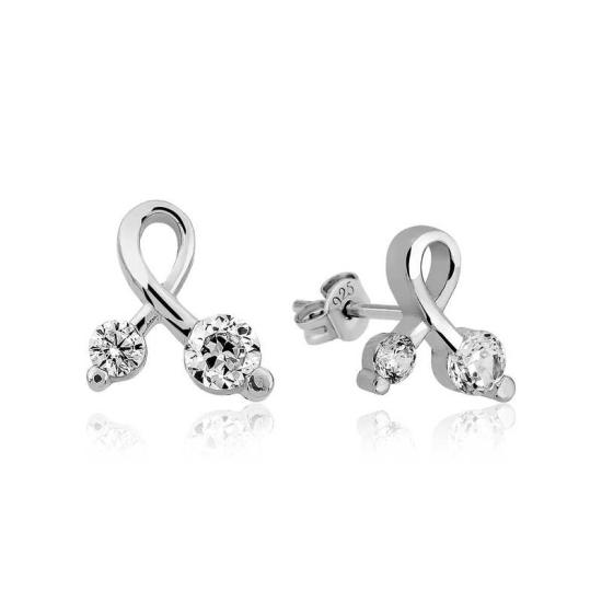 Silver Zircon Stone Stud Women’s Earrings