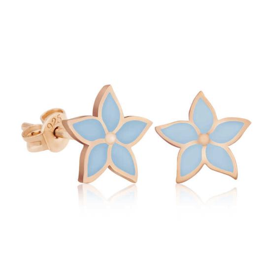 Silver Petunia Flower Earrings