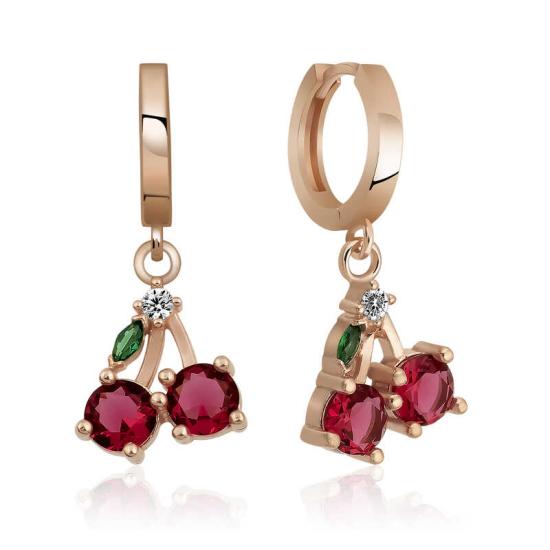 Silver Cherry Figured Fruit Earrings