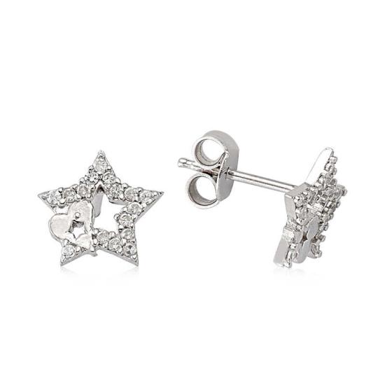Silver Stud Star Earrings