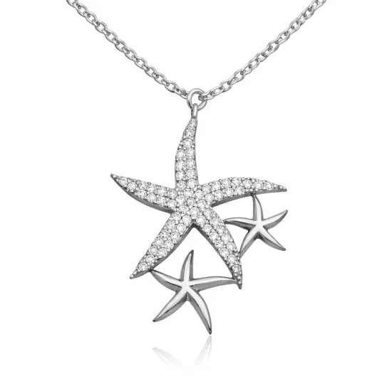 Silver White Starfish Women’s Necklace