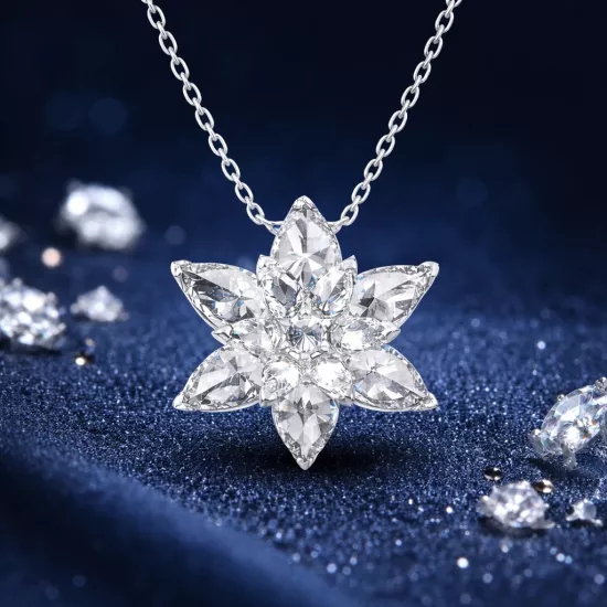 Silver White Lotus Flower Women’s Necklace
