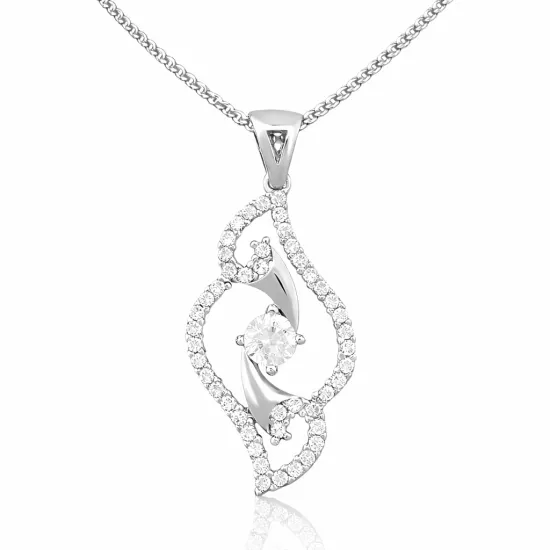 Silver White Stone Women’s Necklace