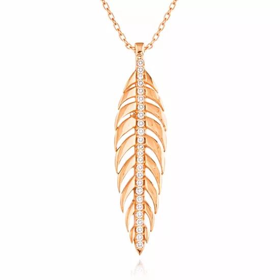 Silver Walnut Leaf Women’s Necklace