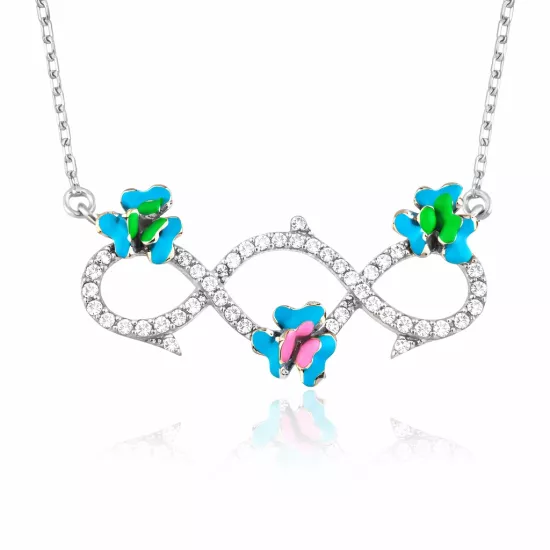 Silver Flower Infinity Women’s Necklace