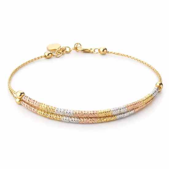 925 Sterling Silver Tri-Color Dorika Bracelet