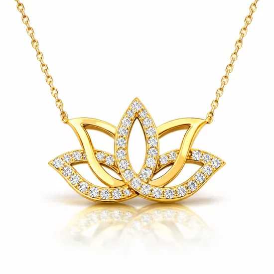 Silver Gold Lotus Flower Women’s Necklace
