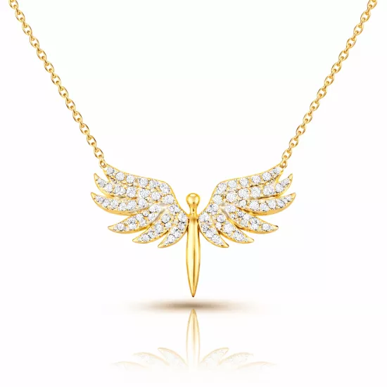 Gümüş Gold Mikail Meleği Bayan Kolye