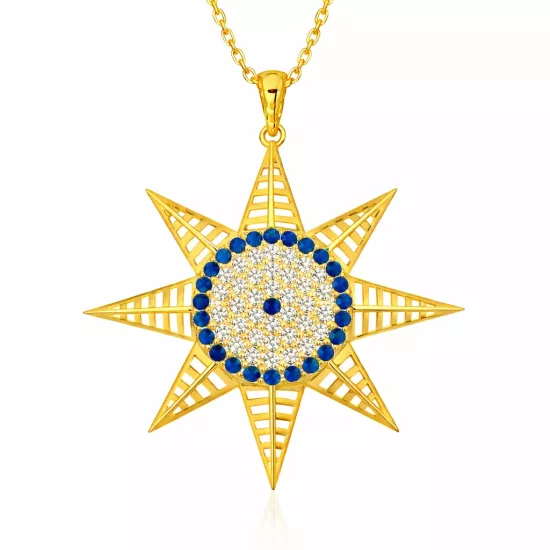 Silver Gold Evil Eye North Star Women’s Necklace