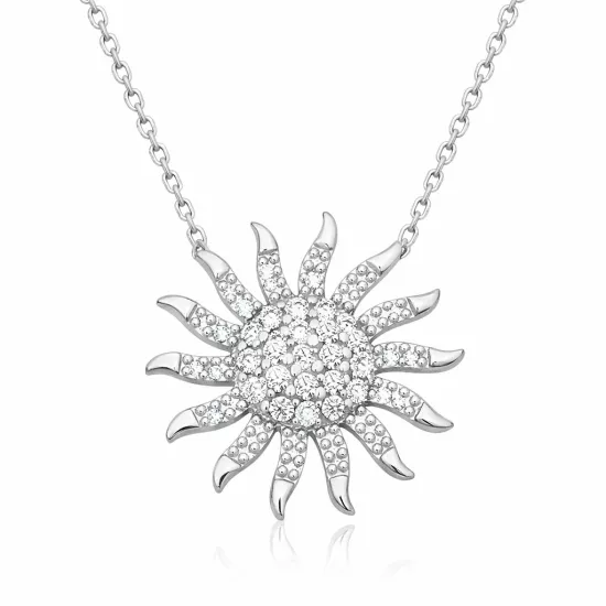 Silver Sun Necklace for Women