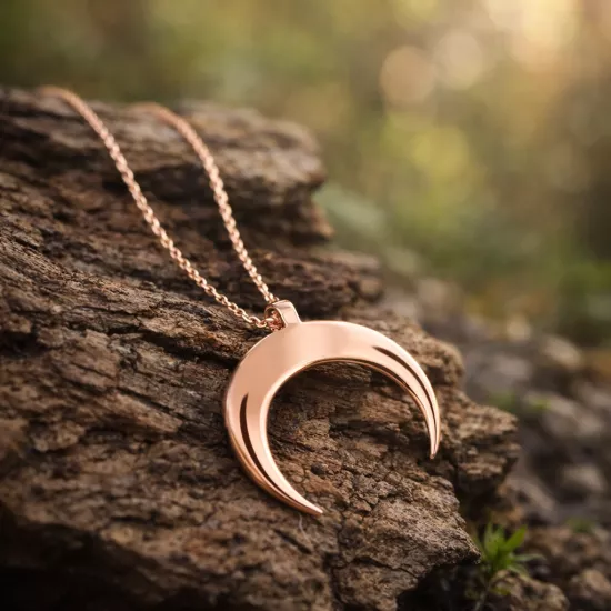 Gümüş Hilal Kolye