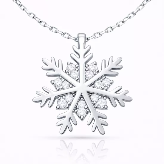 Gümüş Kar Tanesi Kadın Kolye