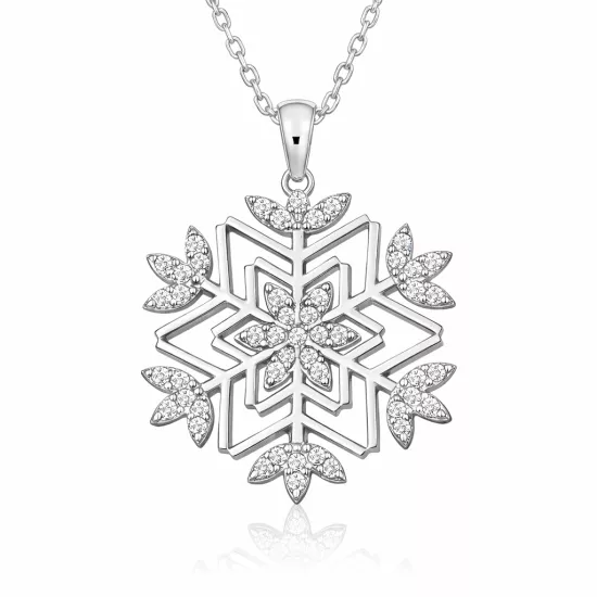Gümüş Kar Tanesi Kolye