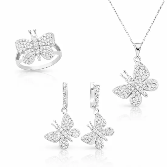 Gümüş Kelebek Bayan Set