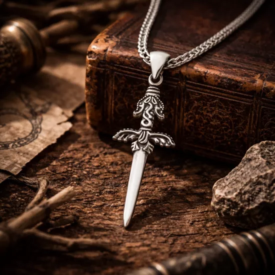 Silver Sword Men’s Necklace