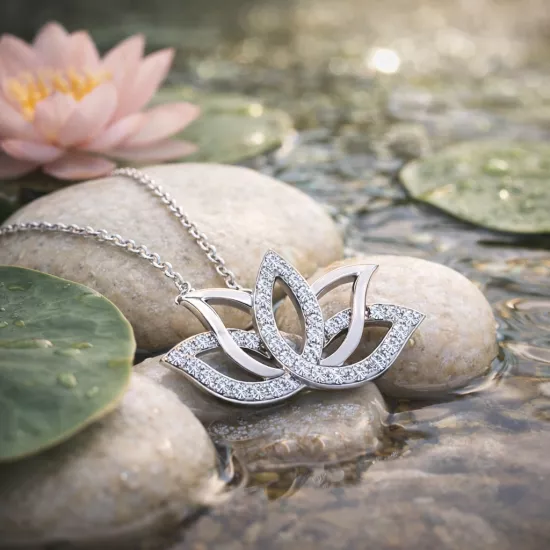 Silver Lotus Flower Necklace