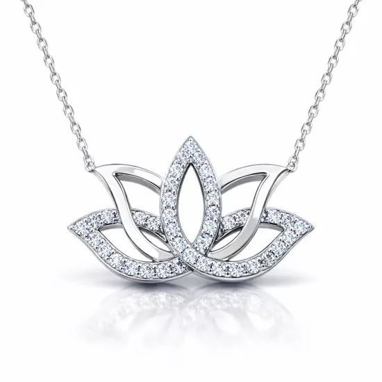 Silver Lotus Flower Necklace